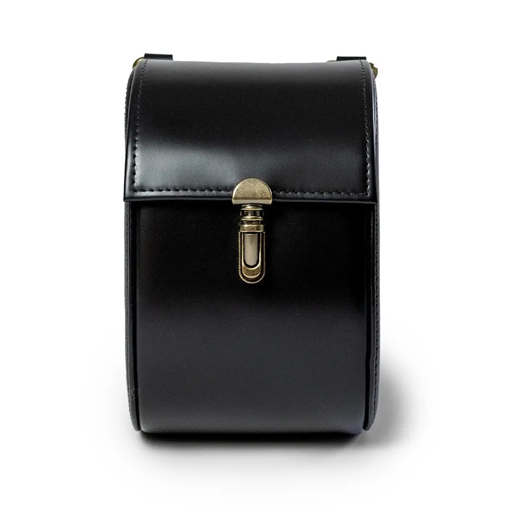 Grace compact leather half-moon shoulder bag with adjustable strap